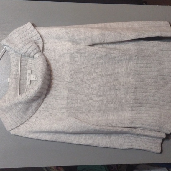 White House Black Market Grey and White Gradient Chunky Knit Sweater size large - Picture 1 of 8
